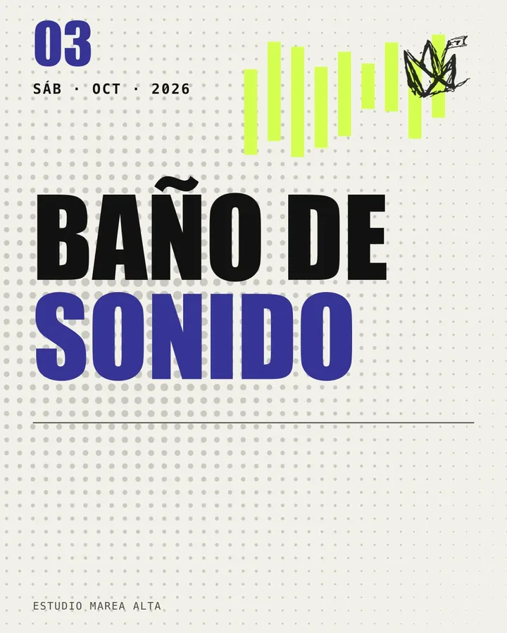 Flyer de ejemplo del baño de sonido, sábado 3 de octubre