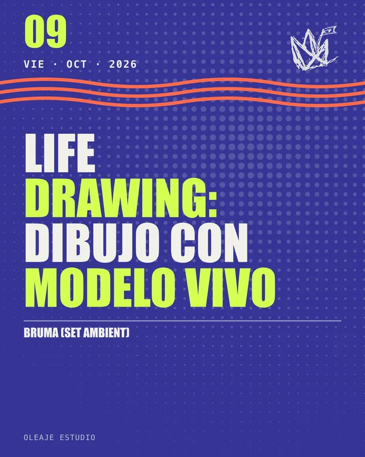 Flyer de ejemplo de Life Drawing, viernes 9 de octubre